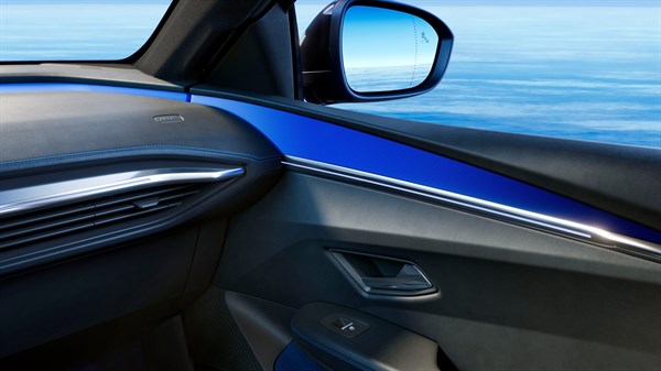 selleries esprit Alpine avec surpiqures bleues et logo - Renault Megane E-Tech electric