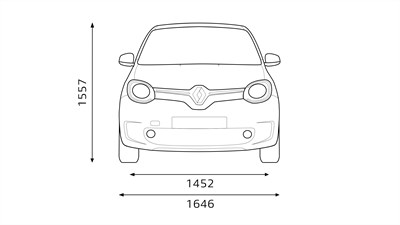 Nouvelle TWINGO dimensions face avant