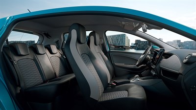 Renault ZOE intérieur, places avant et arrière